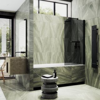 Шторка на ванну MaybahGlass MGV-791-6 80см чёрный